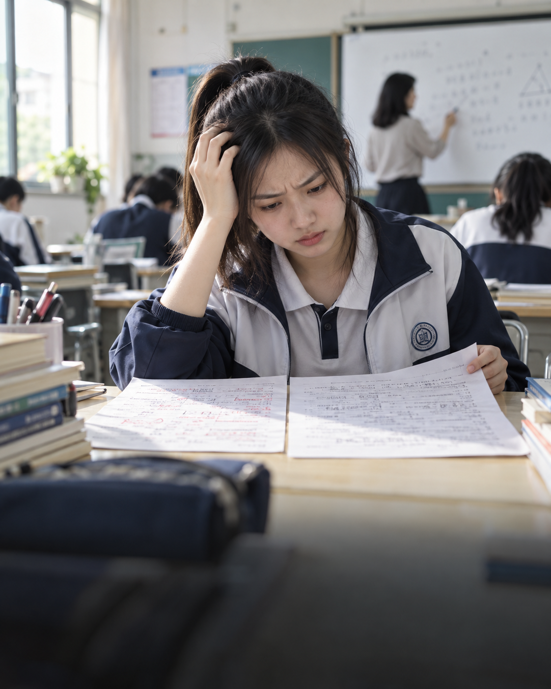 学生面对成绩波动与学习效果不稳定时感到困惑和压力